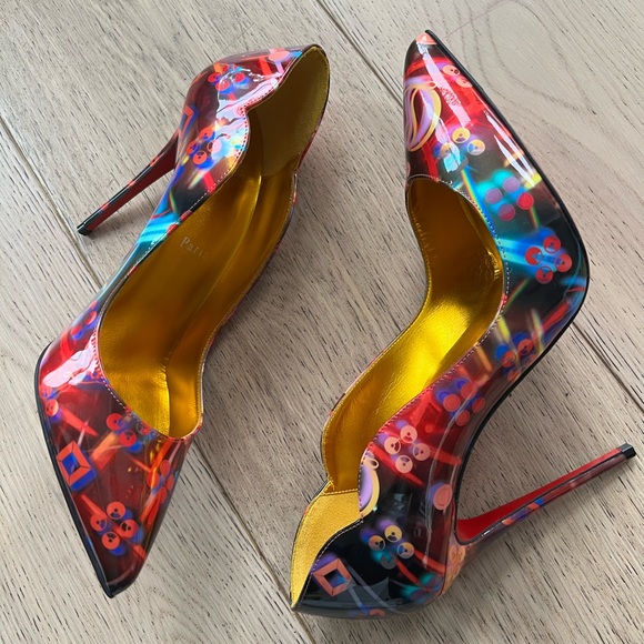 ♥️SOLD♥️ Christian Louboutin Hot Discolaser Chick Multicolor Pointy Heels Pumps… - Picture 2 of 12